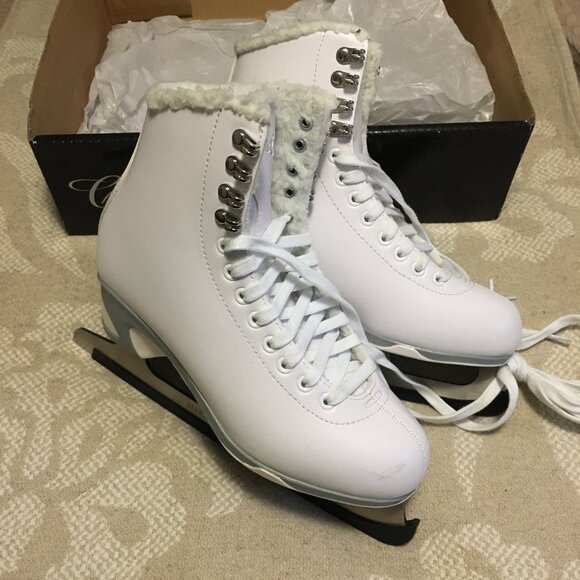 NIB Fleece-lined White Figure Senior Ice Skates - Picture 12 of 16